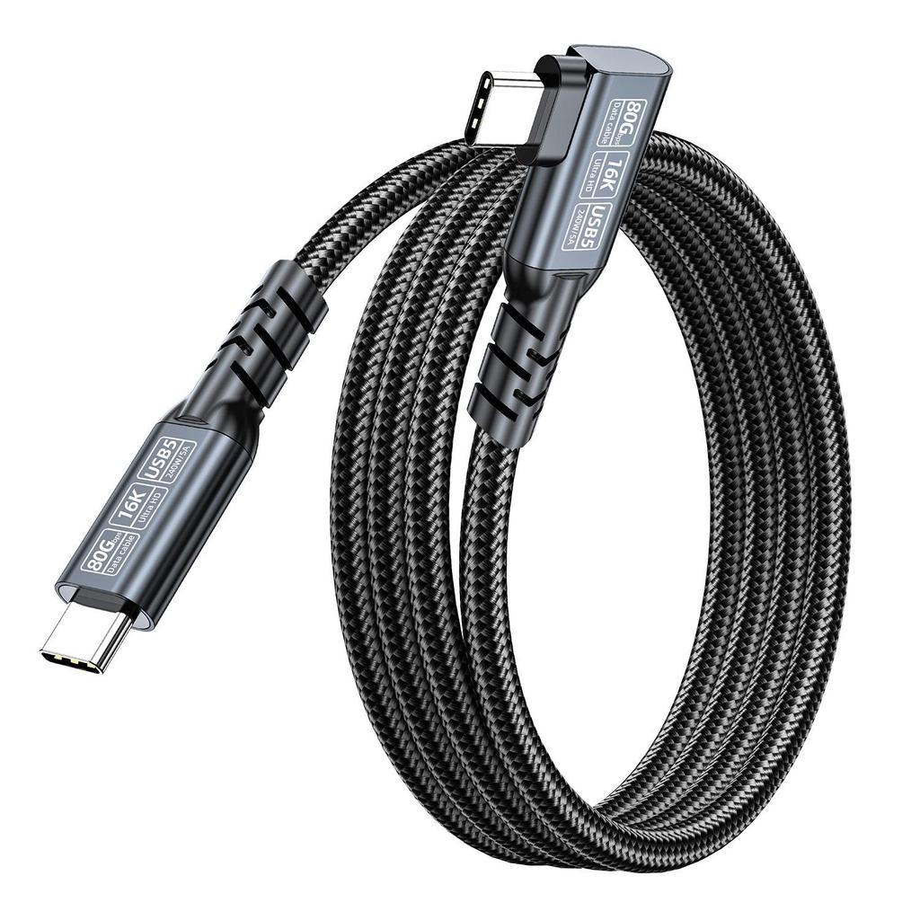 16K Video 80Gbps Data USB 5.0 Cable QISHI PD 240W Thunderbolt Compatible