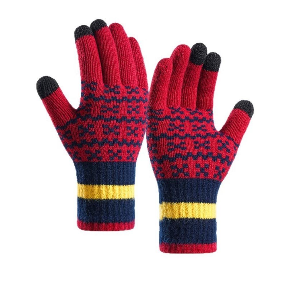 Fashion Thickened Winter Gloves Windproof Cold-proof Touchscreen Gloves Fleece Soft Warm Gloves Men Women