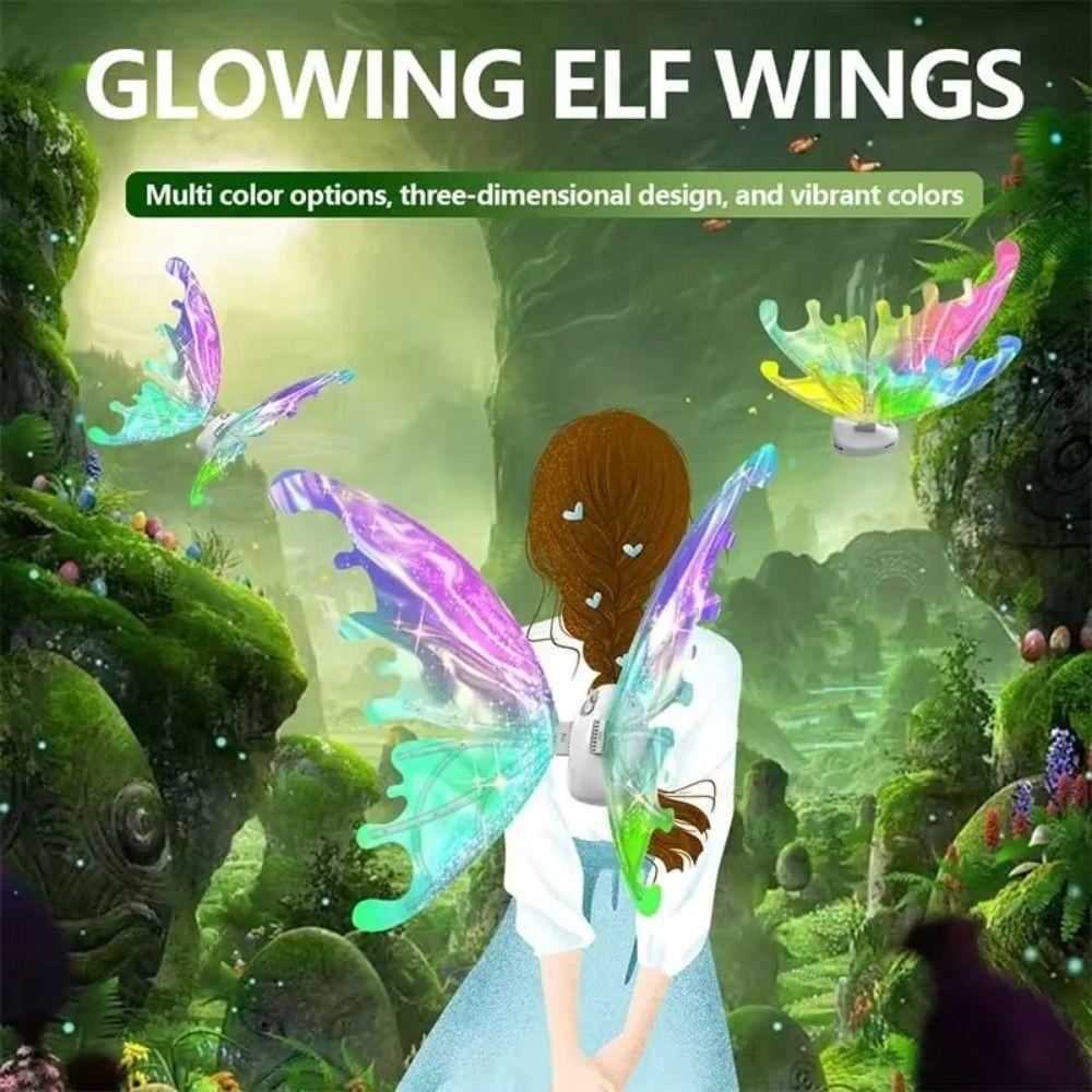 Dazzling Electric Butterfly Wings Luminous Colorful Lights Glowing Shiny Props Glowing Effect Electric Powered