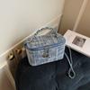 Трендовая и универсальная сумка-ведро для женщин, стильная джинсовая полосатая синяя сумка кроссбоди для женщин, сумка на одно плечо