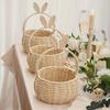 Пасхальная корзина ручной работы с ушками кролика - элегантный весенний центральный элемент стола в пастельных тонах, центральный элемент свадебного стола | Элегантный дизайн кролика | Прочная бамбуковая корзина