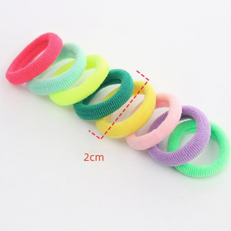 100 шт. эластичная детская веревка для волос ярких цветов, круг для волос, детские аксессуары для волос