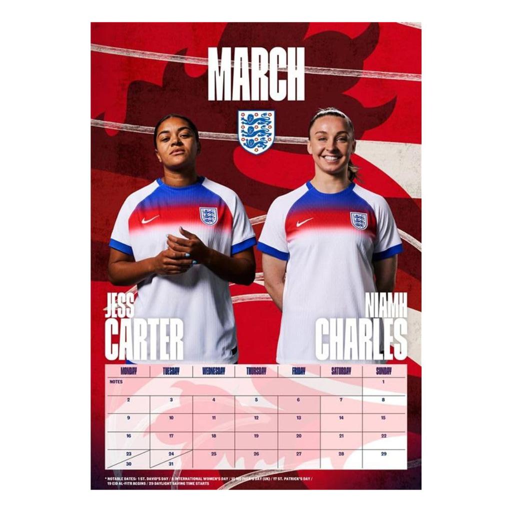 England Lionesses 2026 A3 Wall Calendar