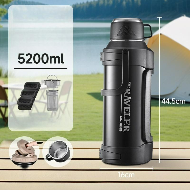 Портативный термос-чайник, термос-чайник из нержавеющей стали большой вместимости, уличный портативный термос сверхбольшой вместимости