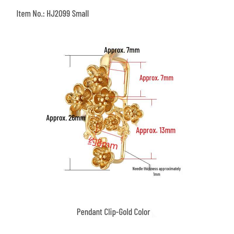 Женский ретро кулон из жадеита с цветком сливы и серебряным зажимом-бейлом