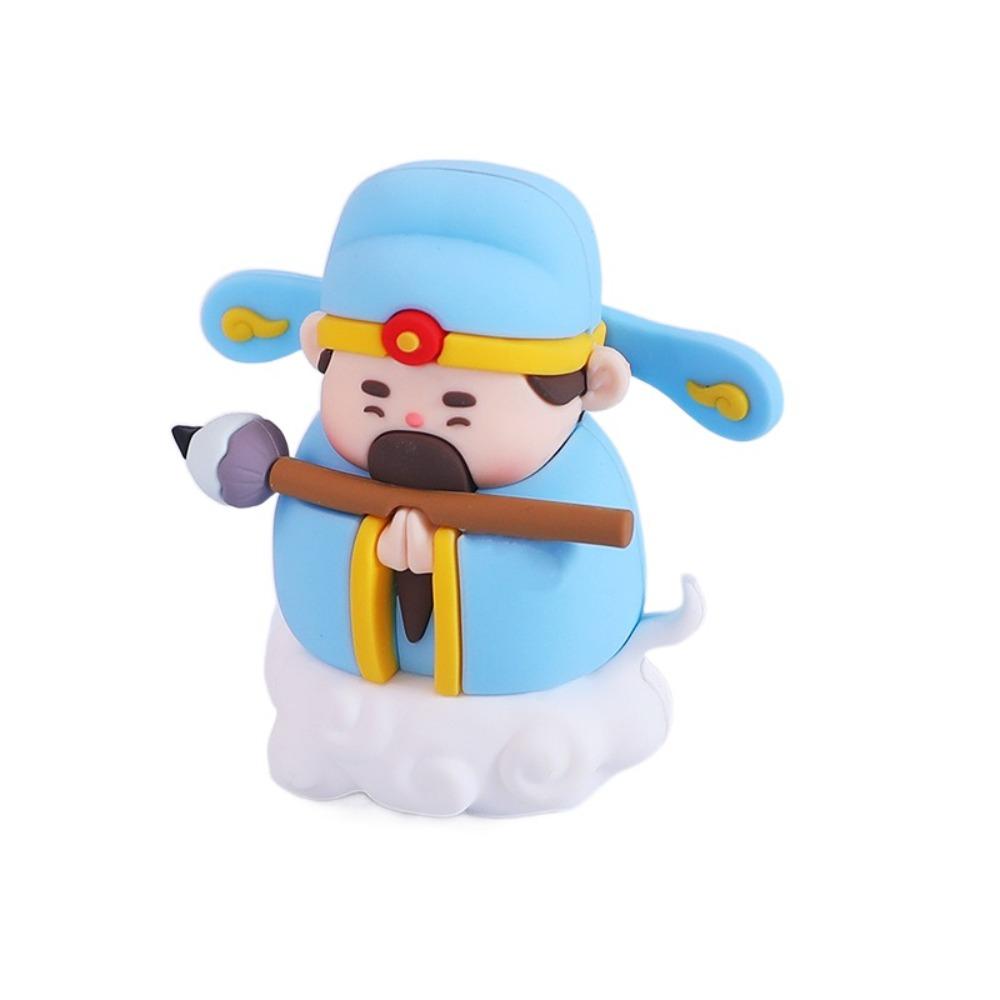 Cartoon God of Fortune Figurine Resin Cute Buddha God of Wealthy Statue Chinese Tradition Myth Good Fortune Creative Crafts Gift