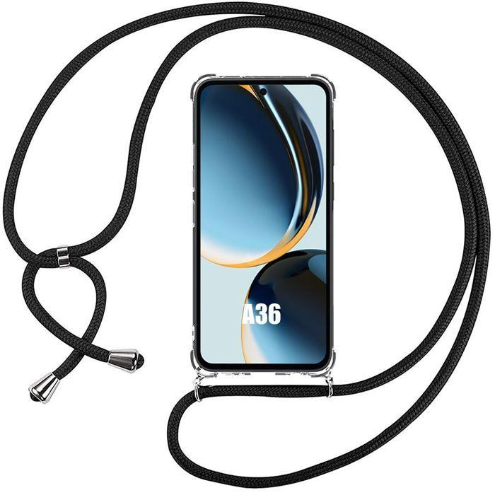 Coque pour Samsung Galaxy A36 5G - Antichoc avec Cordon Noir - BOOLING®