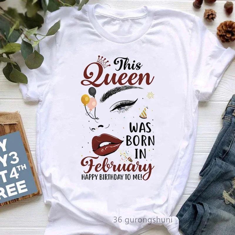 Graphic Print TShirt Femme Happy Birthday T Shirt Tshirt WomenS Clothing This Queen Was Bron SeptemberMarch Aesthetic Clothes