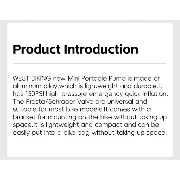 Mini Bicycle Pump 130PSI Portable Aluminum Alloy Bike Pump for Schrader/Presta Valve MTB Road Bike Accessories
