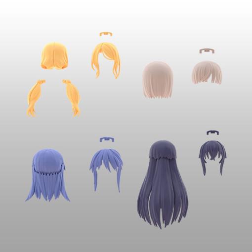 30MS Optional Hair Style Parts Vol.8 4 Types In Total, Korean Popular Bandai