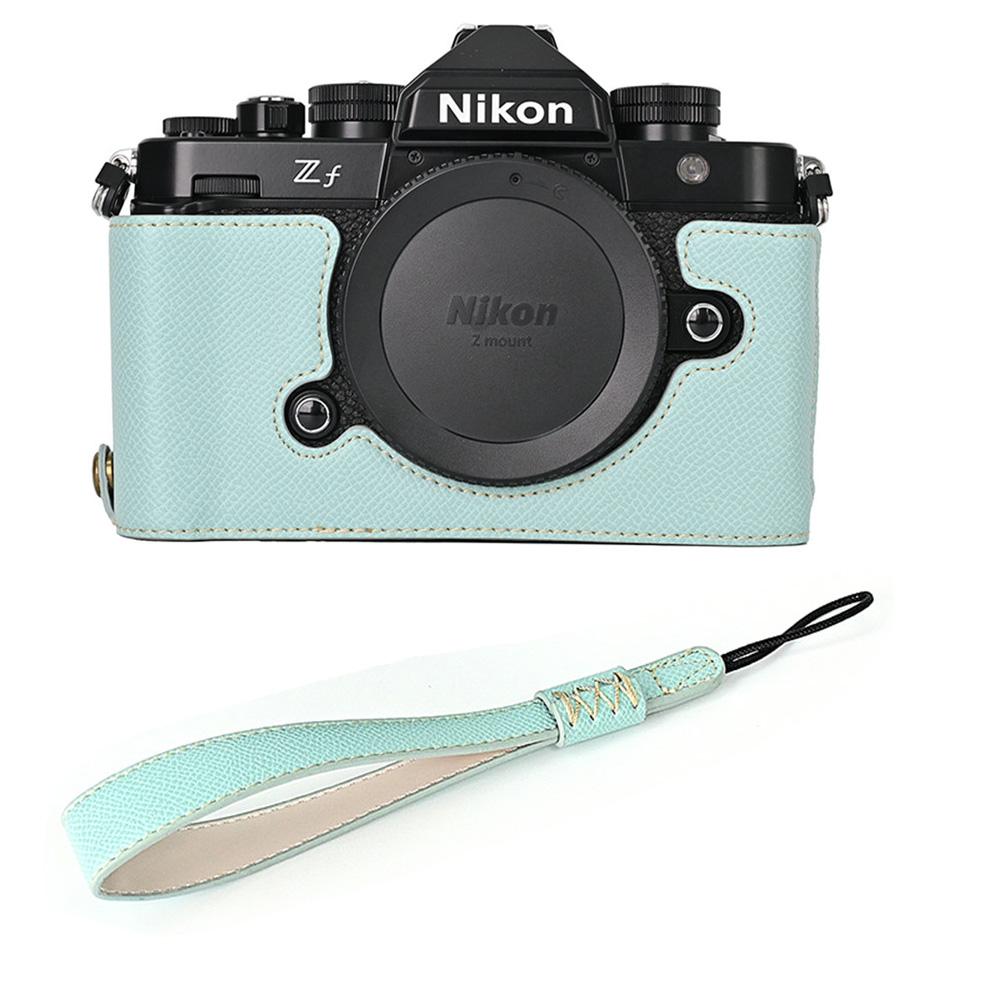 Palm Print PU Leather Camera Half Body Case for Nikon Zf ZF Z f Battery Opening Bottom Cover With Hand Strap