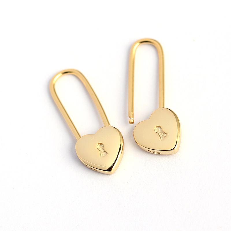 Серьги-кольца из серебра 925 пробы с изысканным кулоном-сердцем, модные геометрические серьги-гвоздики с цирконами, женские тонкие ювелирные изделия
