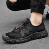 Sneakers Men's 2025 Summer New Leather Breathable Mesh Shoes Hollow Soft Sole Outdoor One-pedal Casual Men's Shoes