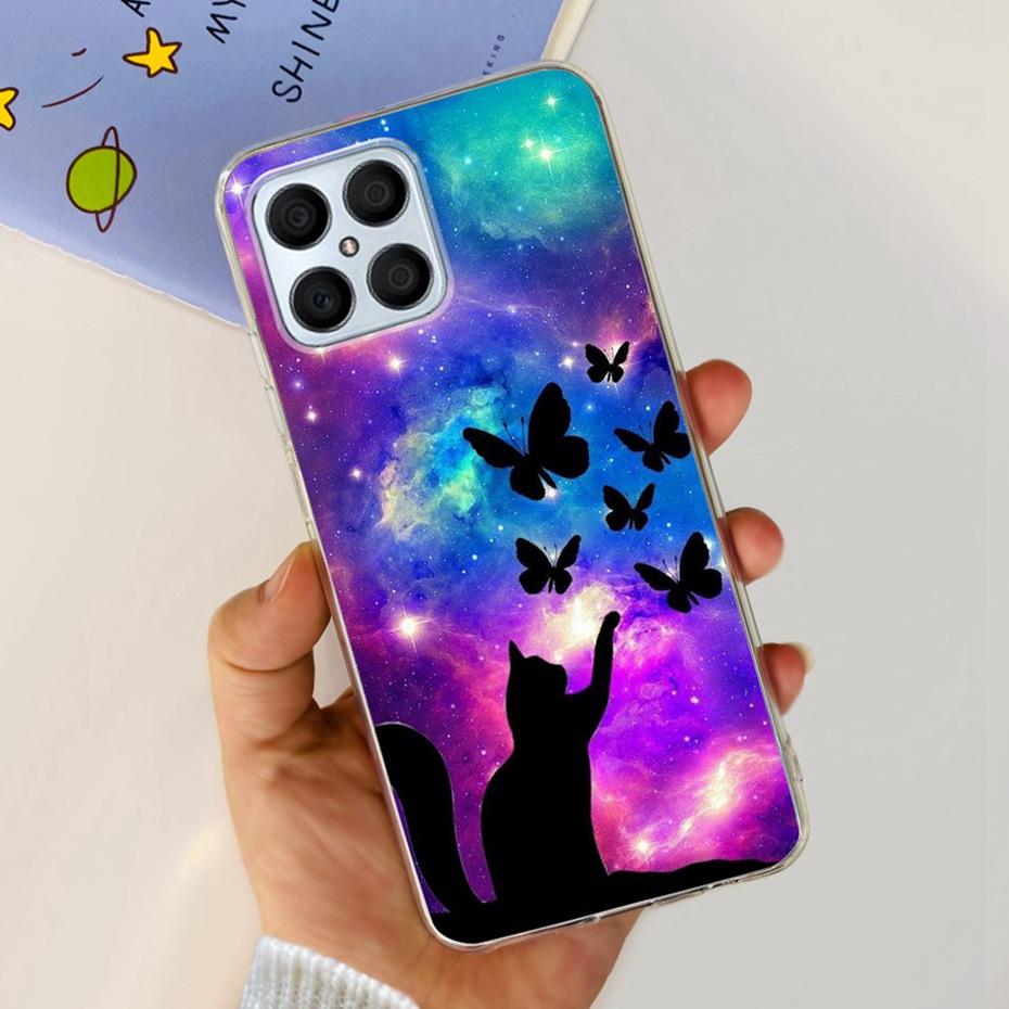 Красивый чехол с принтом для Honor X8 TFY-LX1 TFY-LX2 TFY-LX3 Мягкая задняя крышка из силикона TPU для чехлов телефона HonorX8 X 8 4G