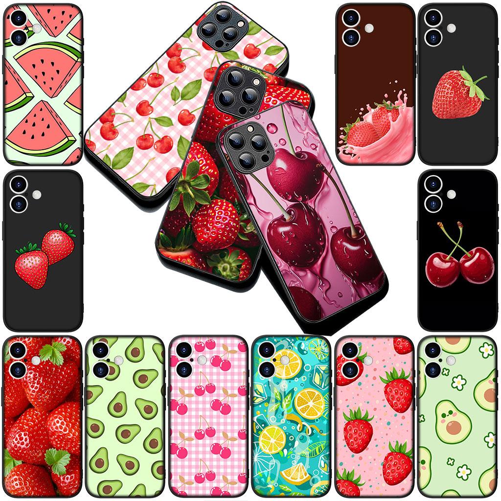 Cherry Strawberry fruit Summer Avocado Lemon Cover for Samsung Galaxy S25 S24 S23 FE Ultra Plus S7 Edge S25+ S23+ A56 5G Case
