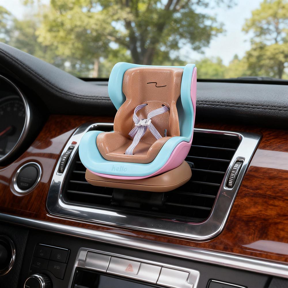 Durable Doll Car Seat Plastic Cartoon Ornaments Car Doll Safety Seat Only Selling Seat Magnetic Base Car Air Exhaust Decoration