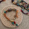 Регулируемый браслет в этническом стиле, богемный браслет из плетеных бусин, тканый ручной шнурок, для пары
