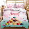 Delicious Food Donut Pizza Three-Piece 3D Digital Printing Quilt Cover Pillowcase Bedding