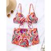 Printed Female Swimsuit High Waist Bikini Women Swimwear Two-piece Bikini Set With Bra Cup Bather Bathing Suit Swim