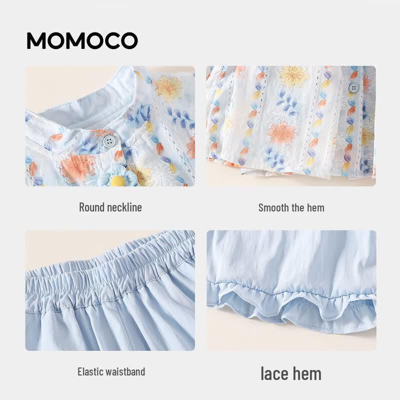 Летний милый комплект из двух предметов для девочек MOMOCO