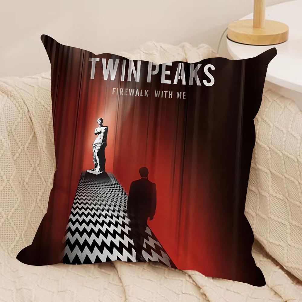 Twin Peaks FFire Walk Me Cushion Cover Silky Short Plush Invisible Zipper Dustproof Sofa Pillow Case For Home Decor