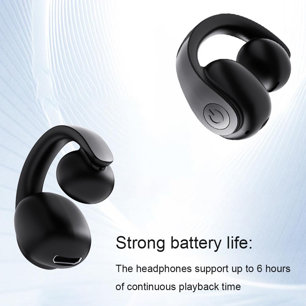 Беспроводные наушники-клипсы на ухо Bluetooth 5.4 с шумоподавлением, Hi-Fi стереогарнитура для бега и занятий спортом