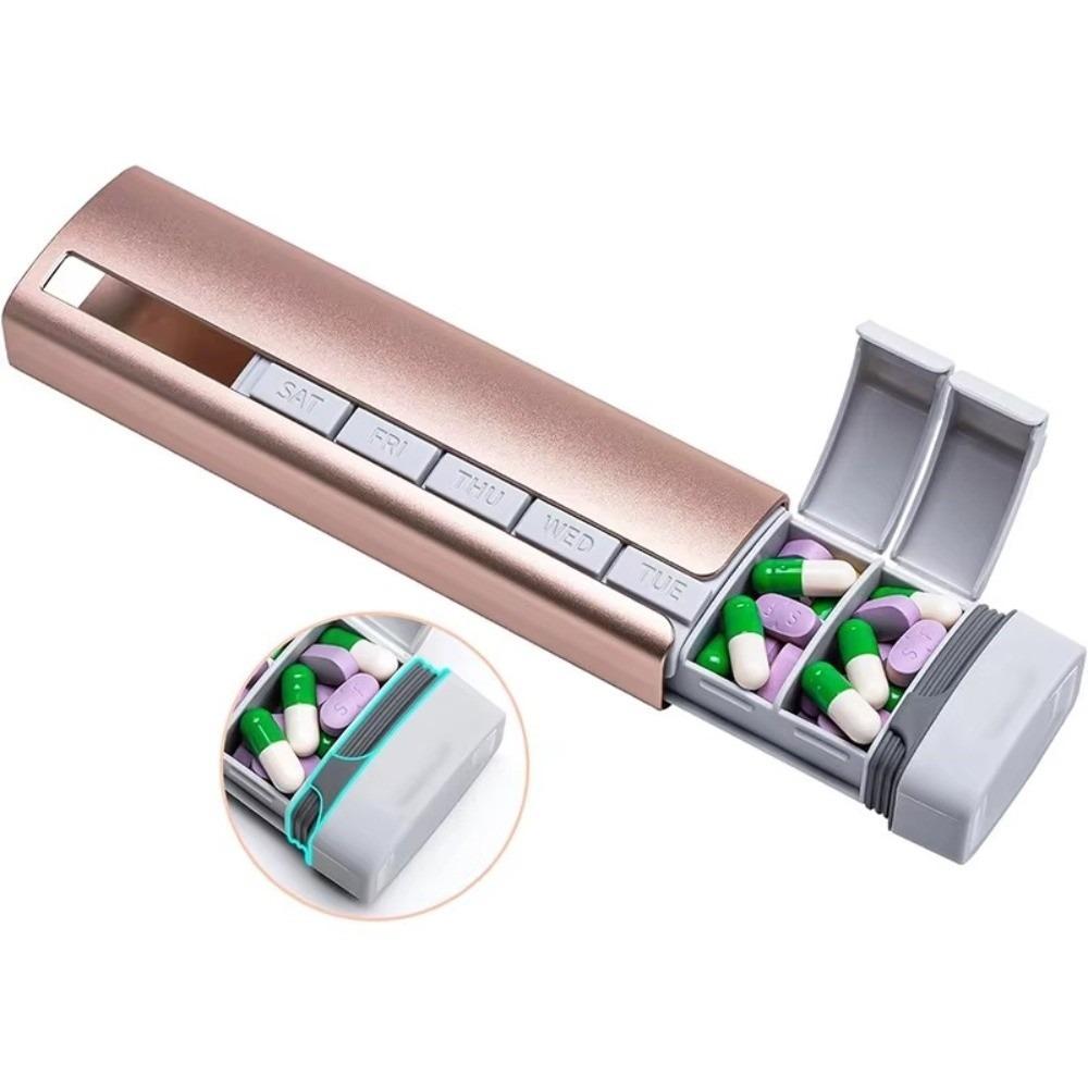 Aluminum Construction Weekly Pill Organizer Large Capacity Pill Organizer Pill Box Supplements