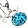 Necklace Blue Copper Turquoise Gemstone Handmade Silver Jewelry Bracelets2.5"