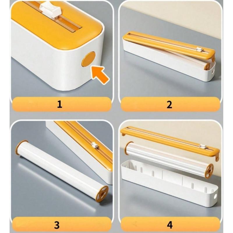 1 шт. диспенсер для пищевой пленки, удобная и быстрая машина для резки пищевой пленки, бытовой настенный с магнитной фиксацией