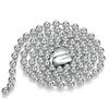 BOCAI Retro Personality 5MM S925 Silver Necklace for Men & Women Trendy Sweater Chain with Beads Classic Jewelry Accessories