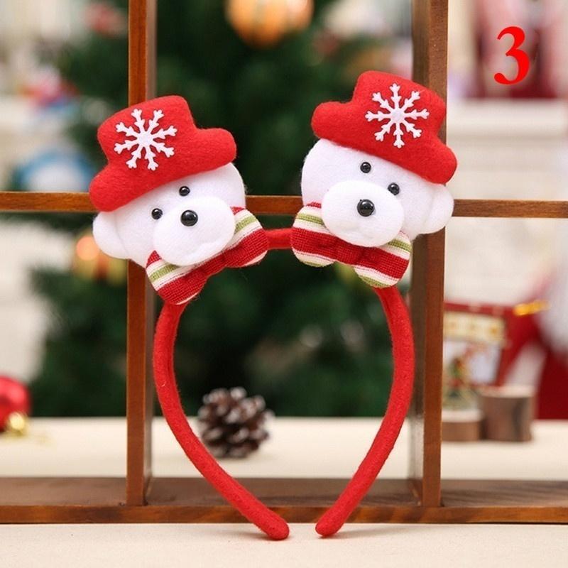 New Arrival Cute LED Santa Elk Snowman Whitebear Hairband Christmas LED Light Headband Party Christmas Decoration