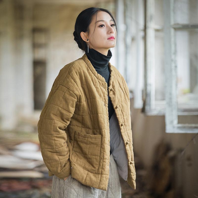 Johnature Женские зимние пальто с длинным рукавом и теплыми карманами на пуговицах