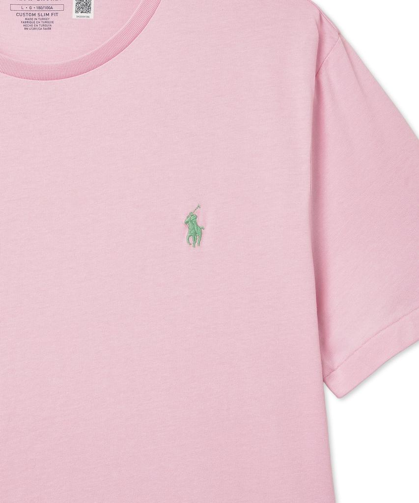 POLO RALPH LAUREN Футболка с круглым вырезом Custom Slim - Розовый