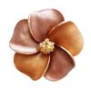 [R8518] - Designer Brooch 'Scarlett' Amber Brown (flower) - 50 Mm