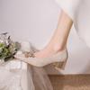Модная французская свадебная обувь для невесты, банкетные туфли-лодочки, 2025 новинка, удобная повседневная обувь для подружек невесты