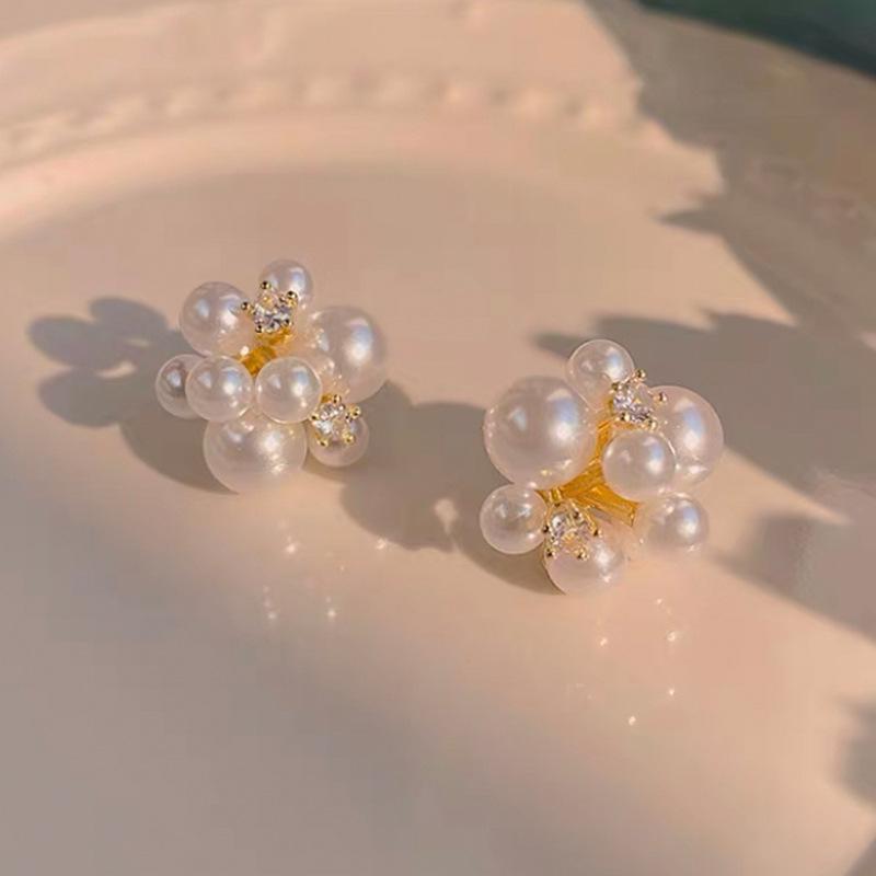 Элегантные серьги-иглы из серебра 925 пробы во французском стиле с жемчугом