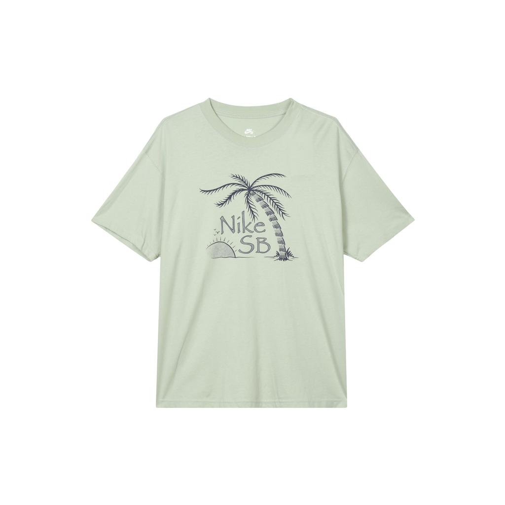 Nike SB Palm Tree Letter Print Повседневная футболка с короткими рукавами Мужские топы Голубой цвет DQ1851-017