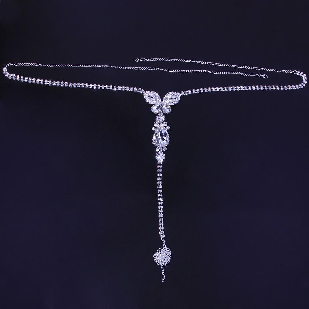 Shinny Stonefans Bikini Cute Kawaii Rhinestone Butterfly Panties Sexy  New Bling Crystal Belly Wholesale Body Chains for Women Jewelry