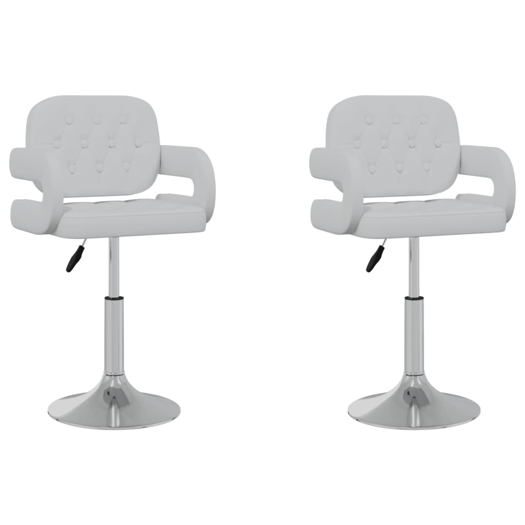 Dining Chairs 2 pcs Swivel White Faux Leather
