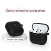 Силиконовый чехол для Airpods 1 2 3 4 Pro Series, простой, однотонный, с ощущением кожи, защитный чехол для наушников с подвесным карабином