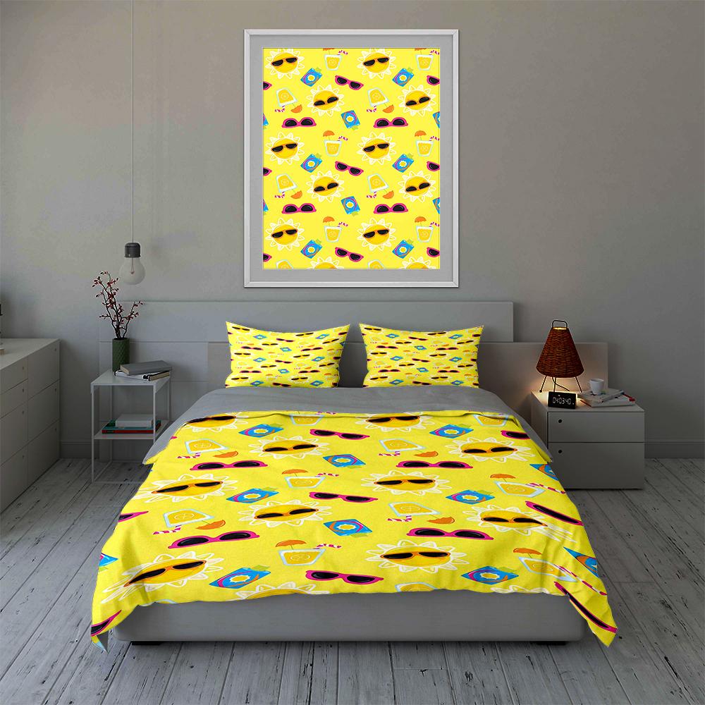 Sunny, vibrant, playful. Bedding Duvet cover sets Duvet covers Pillowcases gifts (1 * Duvet Cover 2 * Pillowcases, without duvet insert)
