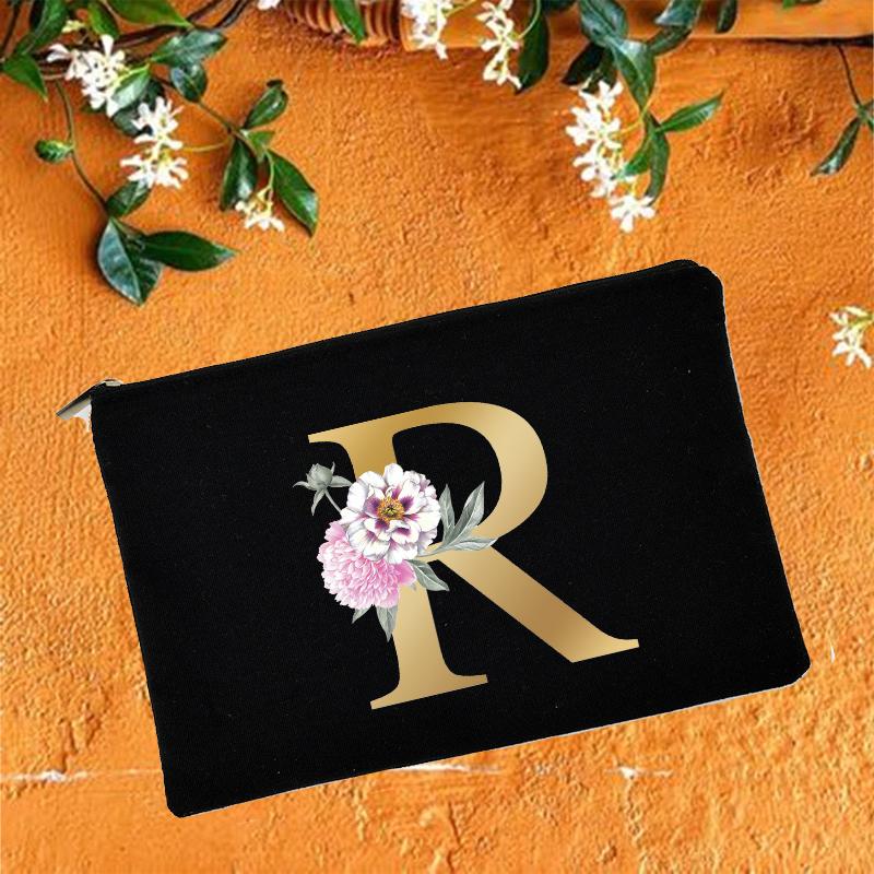 Косметички для подружки невесты с цветочным принтом алфавита, косметичка для свадебной вечеринки, косметичка, необходимые женские сумки-тоут, свадебные подарки