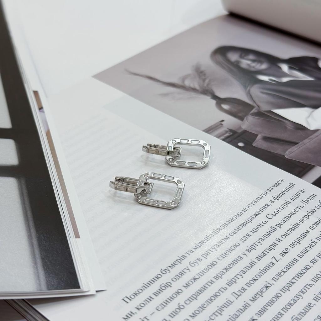 Silver Earrings with Cubic Zirkonia (2175346)