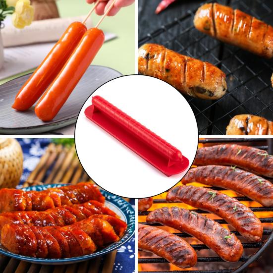 Нож для колбасы, хот-дога, лезвия из нержавеющей стали, кухонный инструмент для нарезки барбекю на гриле для кемпинга, заднего двора, на открытом воздухе