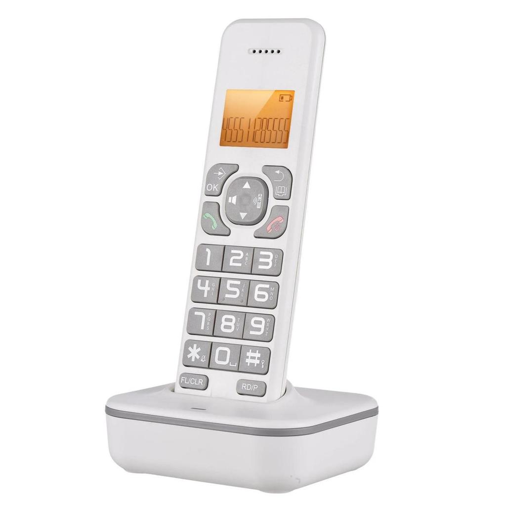 AIEK D1102B Цифровой беспроводной телефон со светодиодным 3-строчным дисплеем, громкой связью, будильником, блокировкой клавиатуры, функцией отключения звука, стационарный телефон