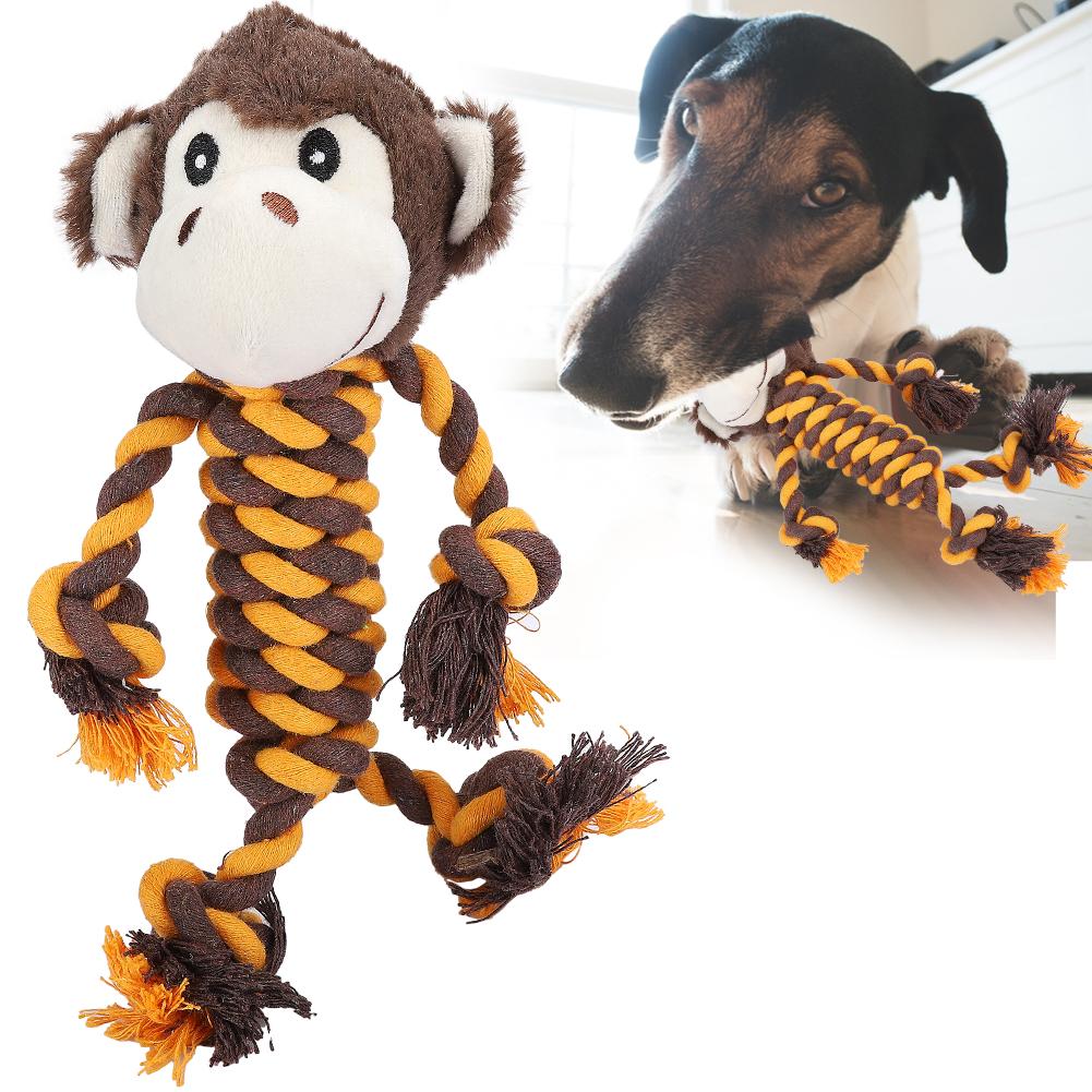 Собака мультяшная игрушка в виде животного плюшевая хлопковая веревка чистка зубов антиукус молярная игрушка(Обезьяна )