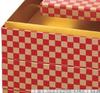 Outdoor Lunch Box Made in 3 Washi Red and Gold Checkered x x J-kitchens (Lunch Box) Japan, Tiers, 6-inch, Paper, Pattern, 19.0cm 19.0cm 17.6cm