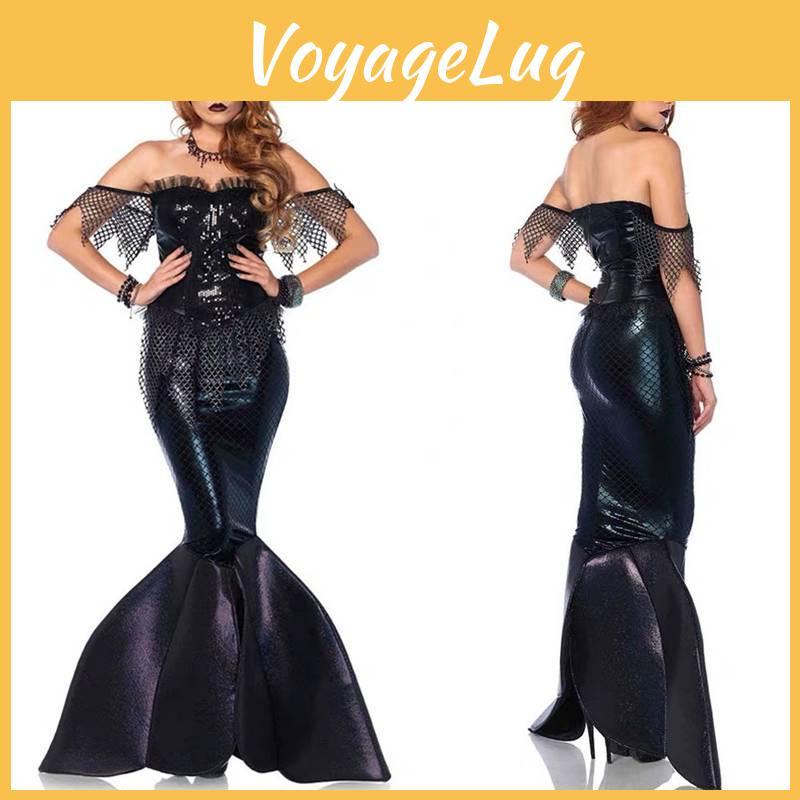 Костюм принцессы-русалки с длинным платьем на тему горячего фильма для сценического выступления и ролевой игры