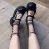 JK Mid Tube Socks Transparent Stacked Stockings Pile Up Socks Polka Dot Mesh Socks  Student