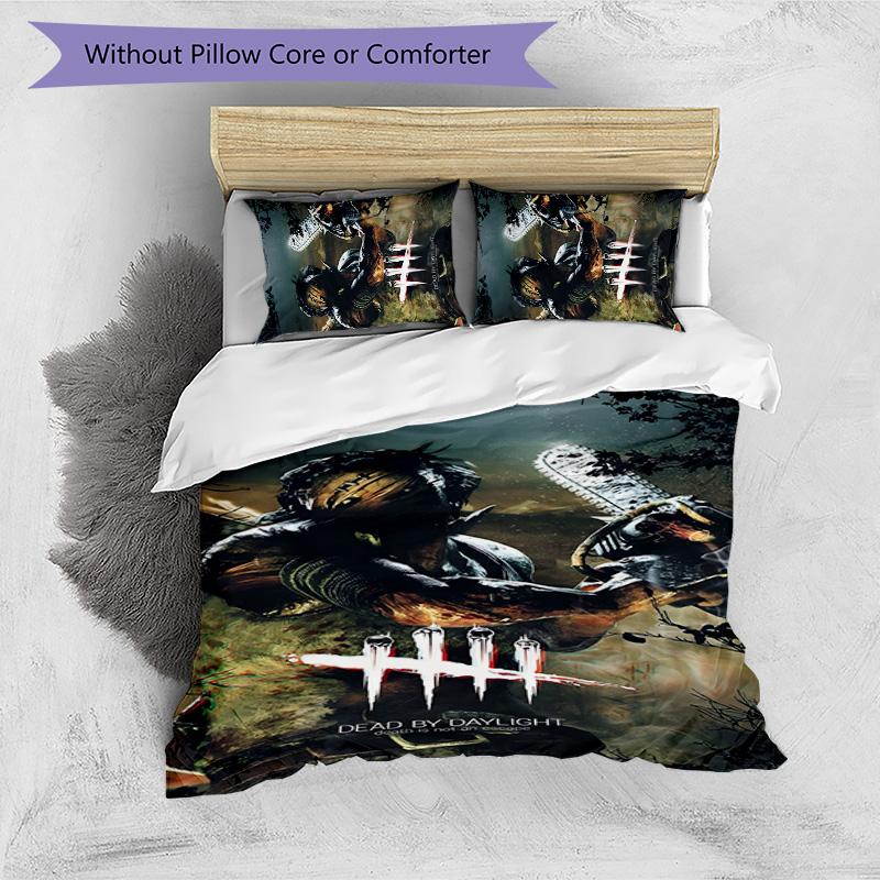 Dead by Daylight 3pcs Bedding Set Duvet Cover Closure Includes 1 Duvet Cover & 2 Pillowcases for All Seasons Bedroom Home Dorm Decor